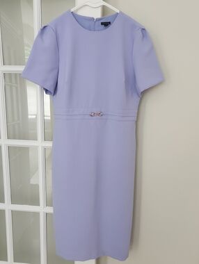 NWT Ann Taylor Lilac Short-Sleeve Sheath Dress
